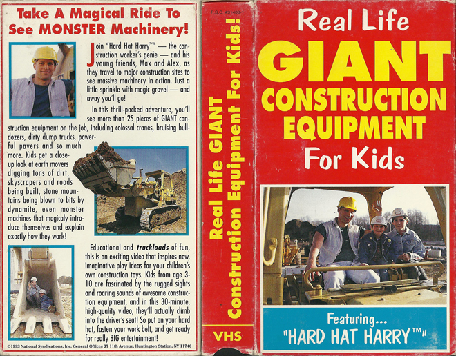 REAL LIFE GIANT CONSTRUCTION EQUIPMENT FOR KIDS, ACTION, HORROR, BLAXPLOITATION, HORROR, ACTION EXPLOITATION, SCI-FI, MUSIC, SEX COMEDY, DRAMA, SEXPLOITATION, BIG BOX, CLAMSHELL, VHS COVER, VHS COVERS, DVD COVER, DVD COVERS