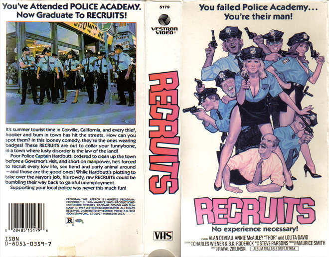 RECRUITS VHS COVER, VHS COVERS
