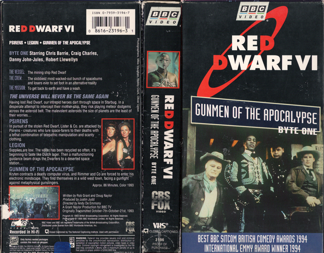 RED DWARF : GUNMEN OF THE APOCALYPSE VHS COVER