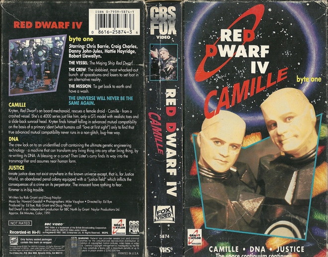 RED DWARF IV CAMILLE BYTE ONE VHS COVER