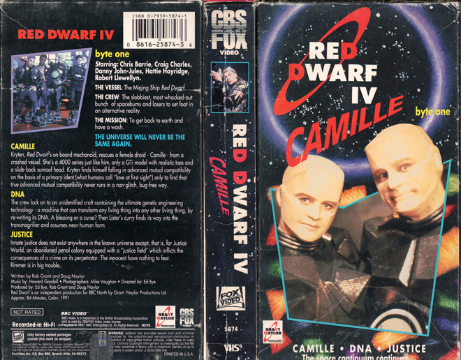 RED DWARF IV : CAMILLE VHS COVER