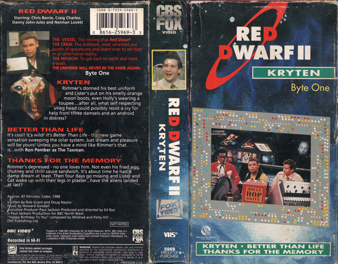 RED DWARF : KRYTEN VHS COVER, VHS COVERS
