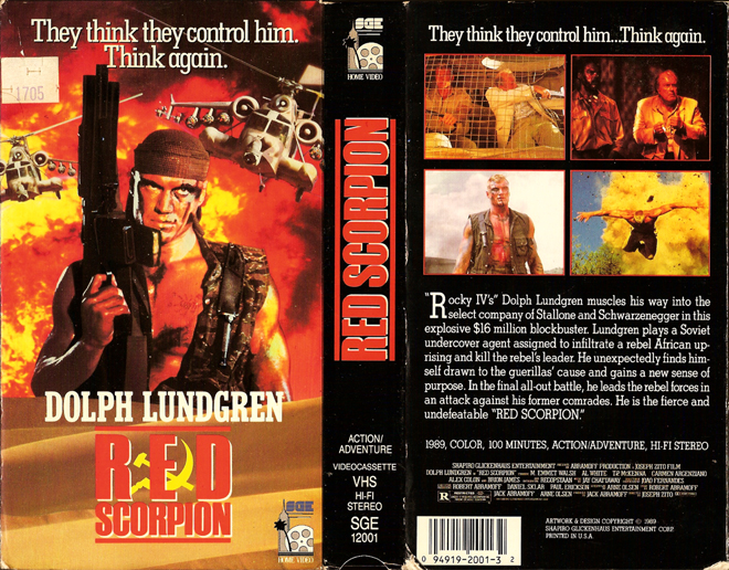 RED SCORPION DOLPH LUNDGREN VHS COVER