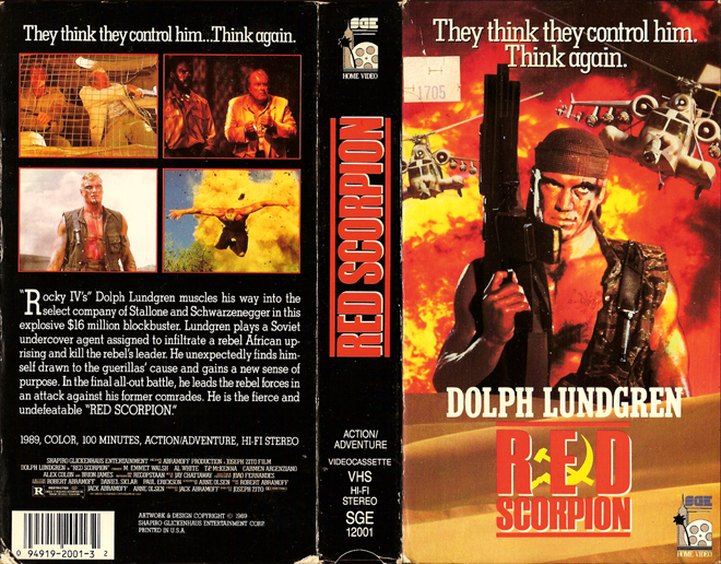 RED SCORPION VHS COVER, VHS COVERS
