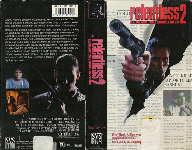 RELENTLESS 2 : DEAD ON VHS COVER