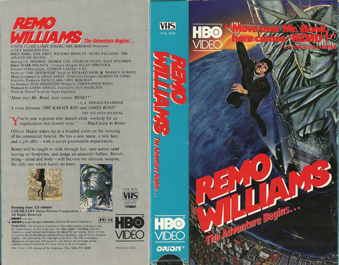REMO WILLIAMS : THE ADVENTURE BEGINS VHS COVER