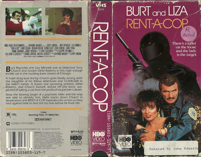 RENT-A-COP, ACTION VHS COVER, HORROR VHS COVER, BLAXPLOITATION VHS COVER, HORROR VHS COVER, ACTION EXPLOITATION VHS COVER, SCI-FI VHS COVER, MUSIC VHS COVER, SEX COMEDY VHS COVER, DRAMA VHS COVER, SEXPLOITATION VHS COVER, BIG BOX VHS COVER, CLAMSHELL VHS COVER, VHS COVER, VHS COVERS, DVD COVER, DVD COVERS