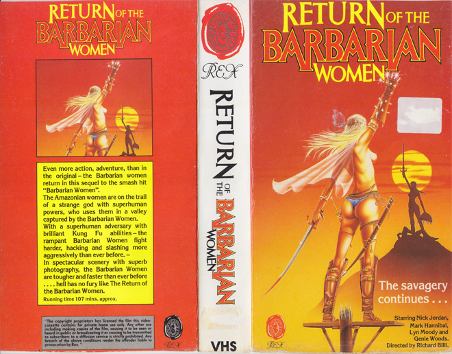 RETURN OF THE BARBARIAN WOMEN VHS COVER