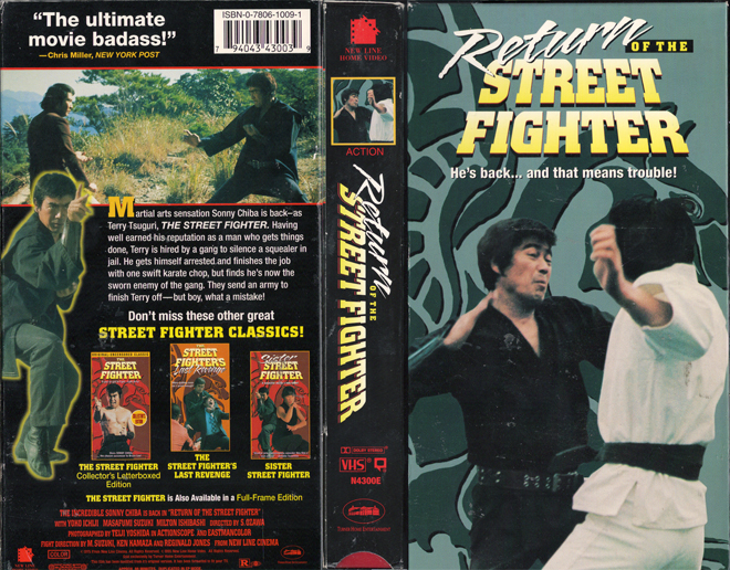 RETURN OF THE STREET FIGHTER VHS COVER