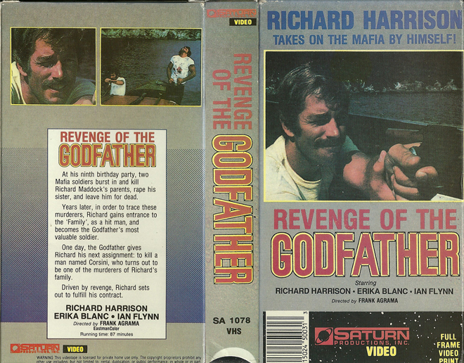 REVENGE OF THE GODFATHER RICHARD HARRISON VHS COVER