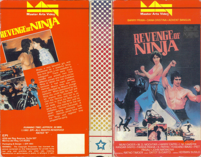 REVENGE OF NINJA VHS COVER, VHS COVERS