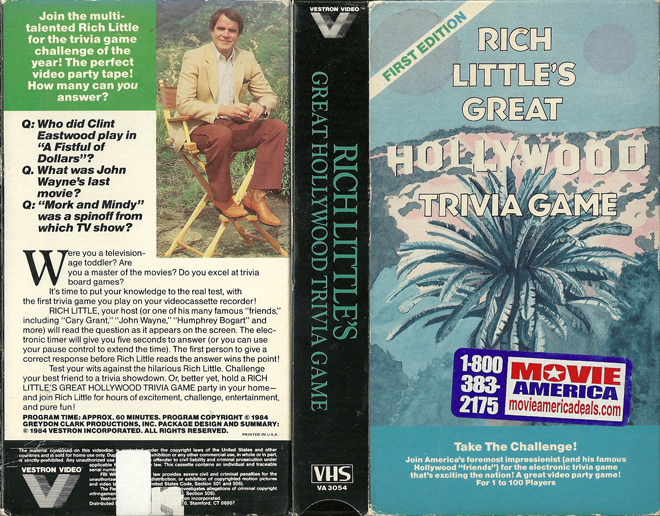 RICH LITTLES GREAT HOLLYWOOD TRIVIA GAME, THRILLER, ACTION, HORROR, SCIFI, ACTION VHS COVER, HORROR VHS COVER, BLAXPLOITATION VHS COVER, HORROR VHS COVER, ACTION EXPLOITATION VHS COVER, SCI-FI VHS COVER, MUSIC VHS COVER, SEX COMEDY VHS COVER, DRAMA VHS COVER, SEXPLOITATION VHS COVER, BIG BOX VHS COVER, CLAMSHELL VHS COVER, VHS COVER, VHS COVERS, DVD COVER, DVD COVERS