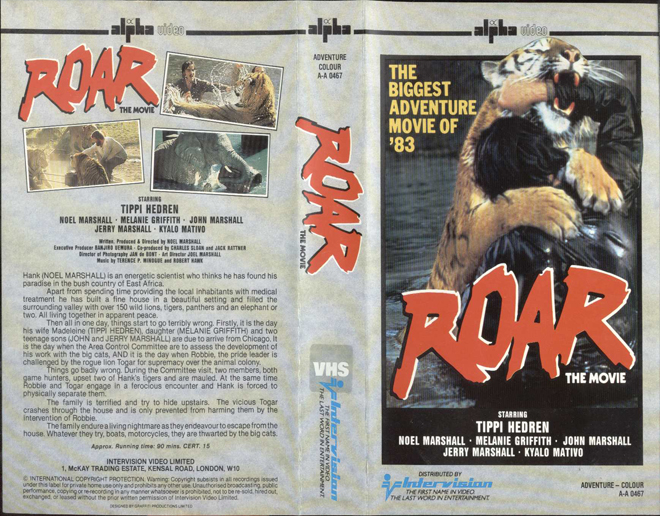 ROAR THE MOVIE VHS COVER