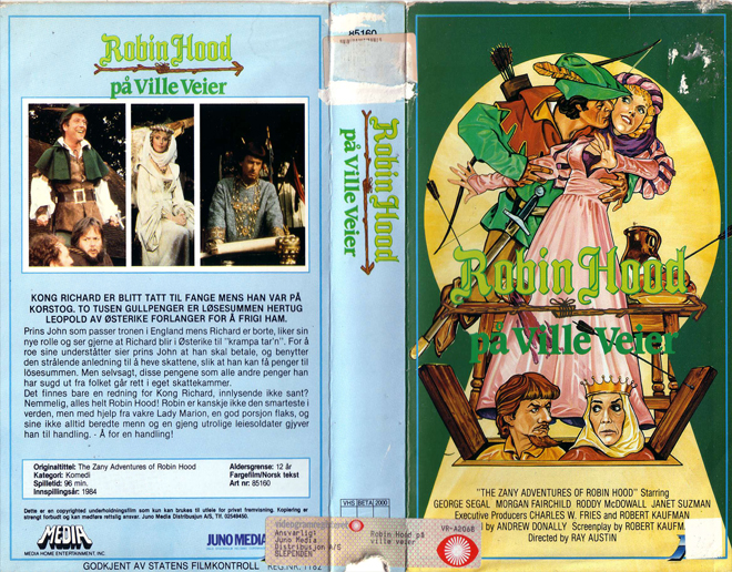 ROBIN HOOD PA VILLE VEIER, ACTION, HORROR, BLAXPLOITATION, HORROR, ACTION EXPLOITATION, SCI-FI, MUSIC, SEX COMEDY, DRAMA, SEXPLOITATION, BIG BOX, CLAMSHELL, VHS COVER, VHS COVERS, DVD COVER, DVD COVERS