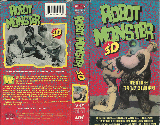 ROBOT MONSTER 3D VHS COVER, VHS COVERS