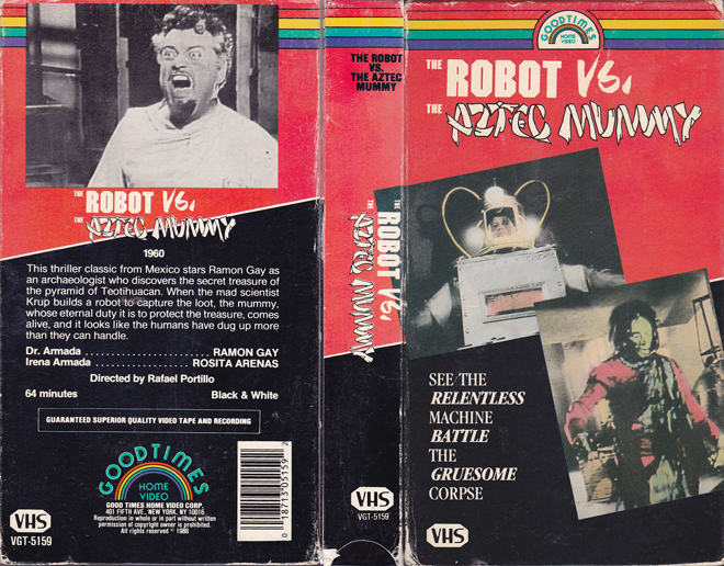 ROBOT VS THE AZTEC MUMMY VHS COVER, VHS COVERS