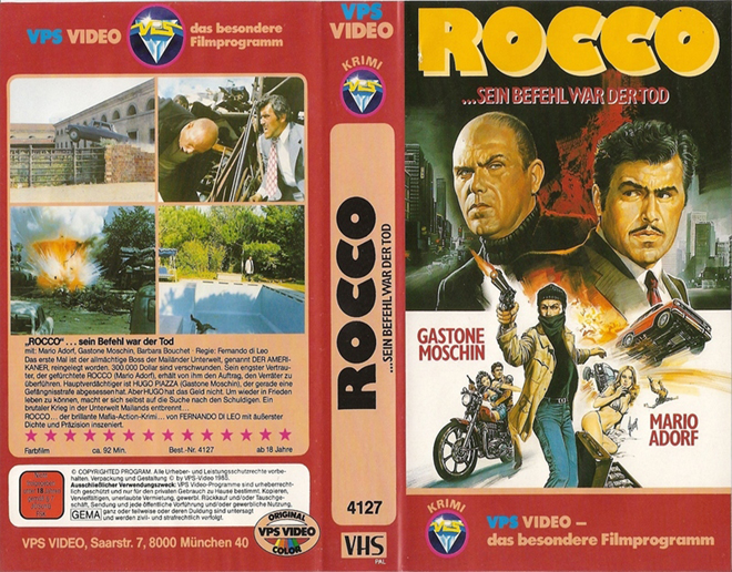 ROCCO, ACTION VHS COVER, HORROR VHS COVER, BLAXPLOITATION VHS COVER, HORROR VHS COVER, ACTION EXPLOITATION VHS COVER, SCI-FI VHS COVER, MUSIC VHS COVER, SEX COMEDY VHS COVER, DRAMA VHS COVER, SEXPLOITATION VHS COVER, BIG BOX VHS COVER, CLAMSHELL VHS COVER, VHS COVER, VHS COVERS, DVD COVER, DVD COVERS