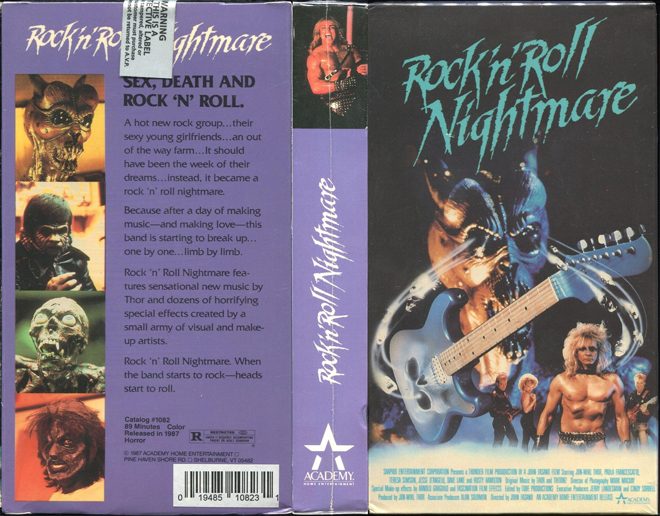 ROCK N ROLL NIGHTMARE, ACTION, HORROR, BLAXPLOITATION, HORROR, ACTION EXPLOITATION, SCI-FI, MUSIC, SEX COMEDY, DRAMA, SEXPLOITATION, VHS COVER, VHS COVERS, DVD COVER, DVD COVERS