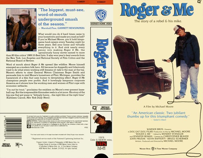 ROGER AND ME - SUBMITTED BY GEMIE FORD, VHS COVERS