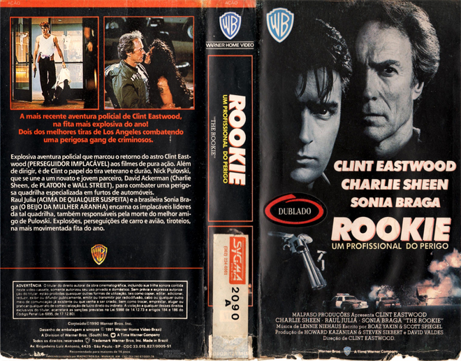 ROOKIE, BRAZIL VHS, BRAZILIAN VHS, ACTION VHS COVER, HORROR VHS COVER, BLAXPLOITATION VHS COVER, HORROR VHS COVER, ACTION EXPLOITATION VHS COVER, SCI-FI VHS COVER, MUSIC VHS COVER, SEX COMEDY VHS COVER, DRAMA VHS COVER, SEXPLOITATION VHS COVER, BIG BOX VHS COVER, CLAMSHELL VHS COVER, VHS COVER, VHS COVERS, DVD COVER, DVD COVERS