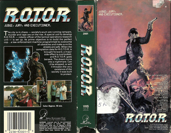 ROTOR, SCFI, VESTRON VIDEO, VHS COVER, VHS COVERS