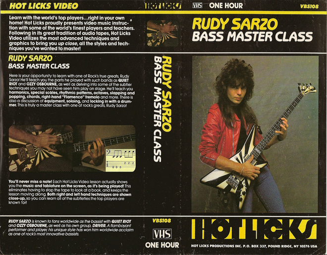 RUDY SARZO : BASS MASTER CLASS VHS COVER