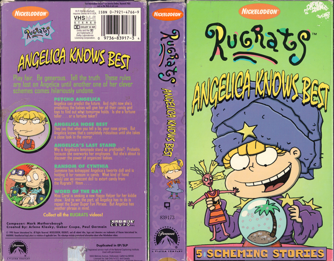 RUGRATS : ANGELICA KNOWS BEST VHS COVER