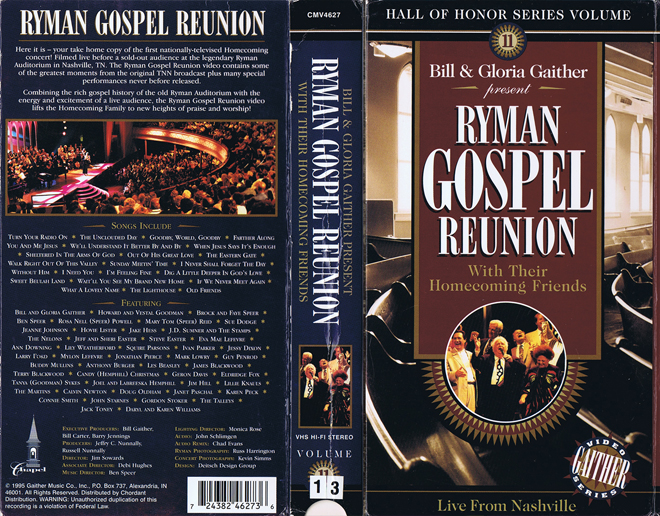 RYMAN GOSPEL REUNION VHS COVER