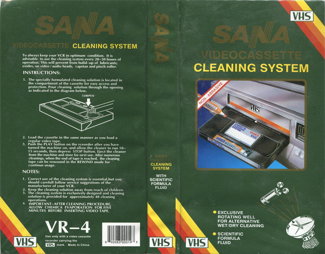 SANA VIDEOCASSETTE CLEANING SYSTEM, ACTION VHS COVER, HORROR VHS COVER, BLAXPLOITATION VHS COVER, HORROR VHS COVER, ACTION EXPLOITATION VHS COVER, SCI-FI VHS COVER, MUSIC VHS COVER, SEX COMEDY VHS COVER, DRAMA VHS COVER, SEXPLOITATION VHS COVER, BIG BOX VHS COVER, CLAMSHELL VHS COVER, VHS COVER, VHS COVERS, DVD COVER, DVD COVERS