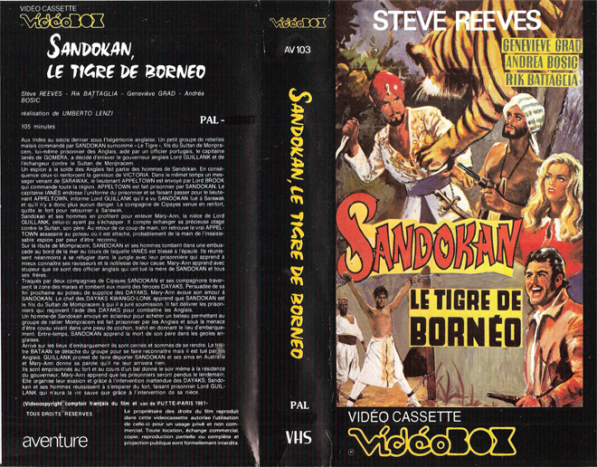 SANDOKAN LE TIGRE DE BORNEO VHS COVER