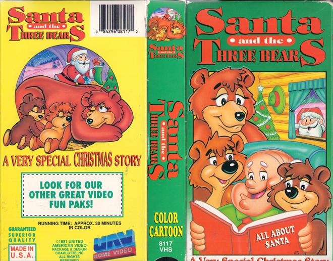 SANTA AND THE THREE BEARS UAV HOME VIDEO VHS COVER