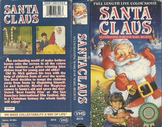 SANTA CLAUS FULL LENGTH LIVE COLOR MOVIE VHS COVER