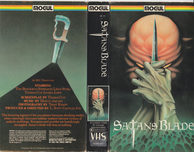 SATANS BLADE MOGUL HOME VIDEO VHS COVER