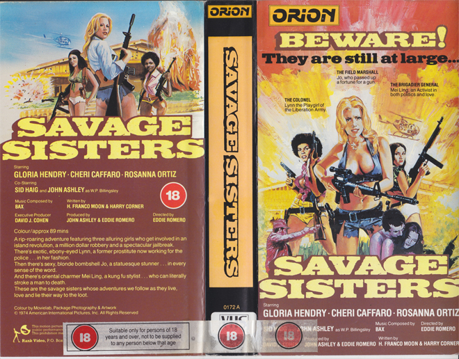 SAVAGE SISTERS ORION VHS COVER, VHS COVERS