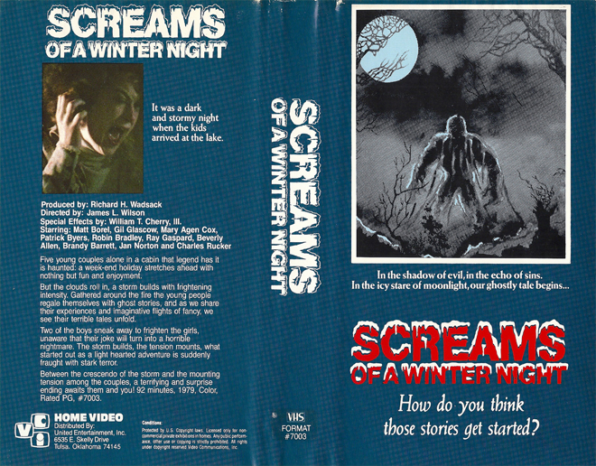 SCREAMS OF A WINTER NIGHT VHS COVER