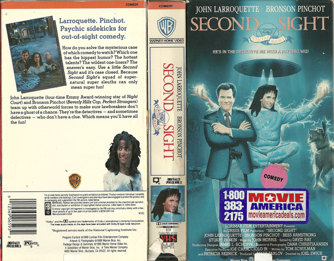 SECOND SIGHT JOHN LARROQUETTE BRONSON PINCHOT VHS COVER