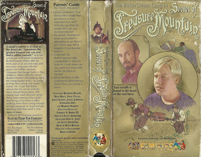 SECRET OF TREASURE MOUNTAIN THE BUTTERCREAM GANG VHS COVER