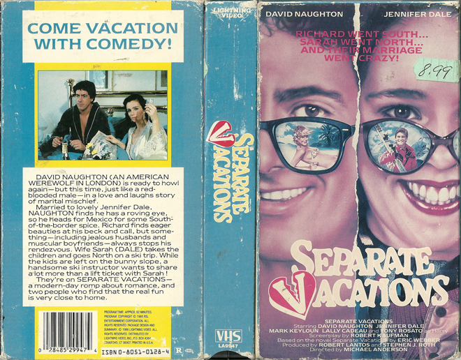 SEPARATE VACATIONS, ACTION VHS COVER, HORROR VHS COVER, BLAXPLOITATION VHS COVER, HORROR VHS COVER, ACTION EXPLOITATION VHS COVER, SCI-FI VHS COVER, MUSIC VHS COVER, SEX COMEDY VHS COVER, DRAMA VHS COVER, SEXPLOITATION VHS COVER, BIG BOX VHS COVER, CLAMSHELL VHS COVER, VHS COVER, VHS COVERS, DVD COVER, DVD COVERS