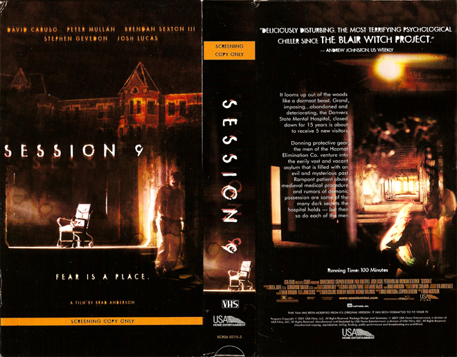 SESSION 9 VHS COVER, VHS COVERS