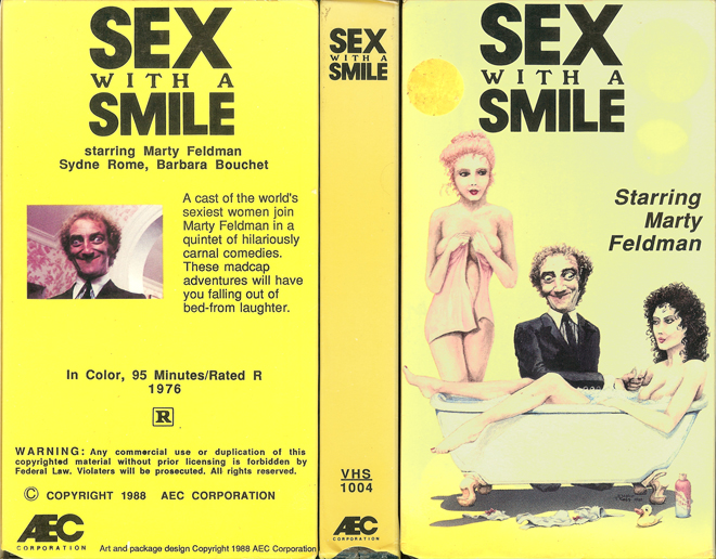 SEX WITH A SMILE STARRING MARTY FELDMAN SEXPLOITATION VHS COVER