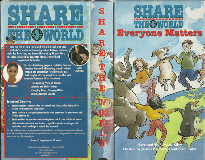 SHARE THE WORLD : EVERYONE MATTERS VHS COVER, VHS COVERS