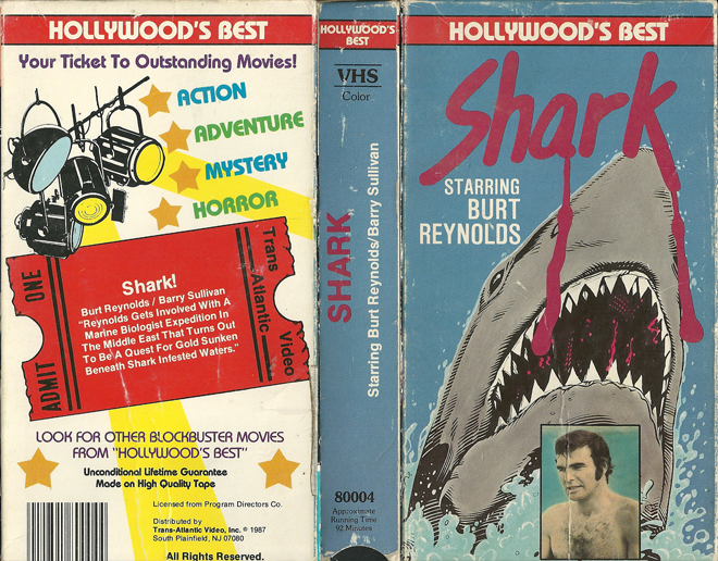 SHARK : STARRING BURT REYNOLDS VHS COVER