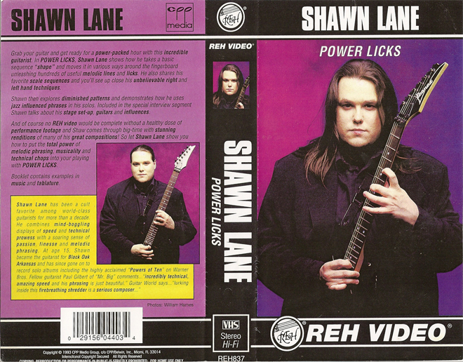 SHAWN LANE : POWER LICKS VHS COVER