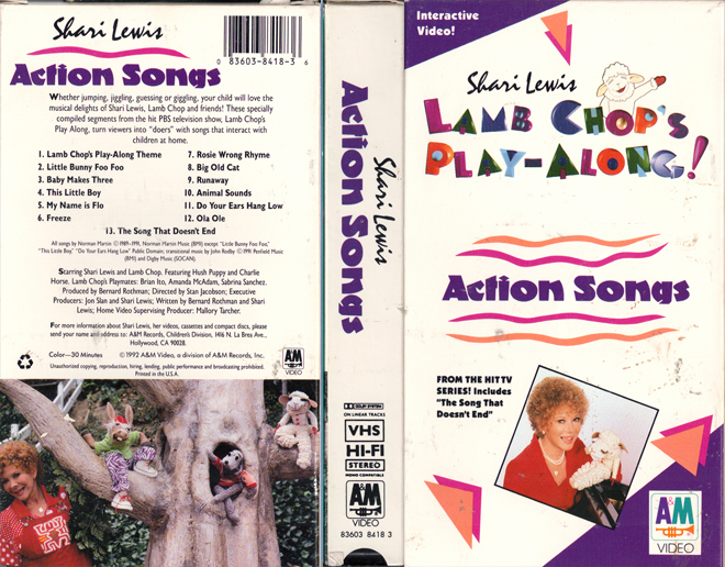 SHERI LEWIS LAMB CHOPS PLAY ALONG : ACTION SONGS VHS COVER