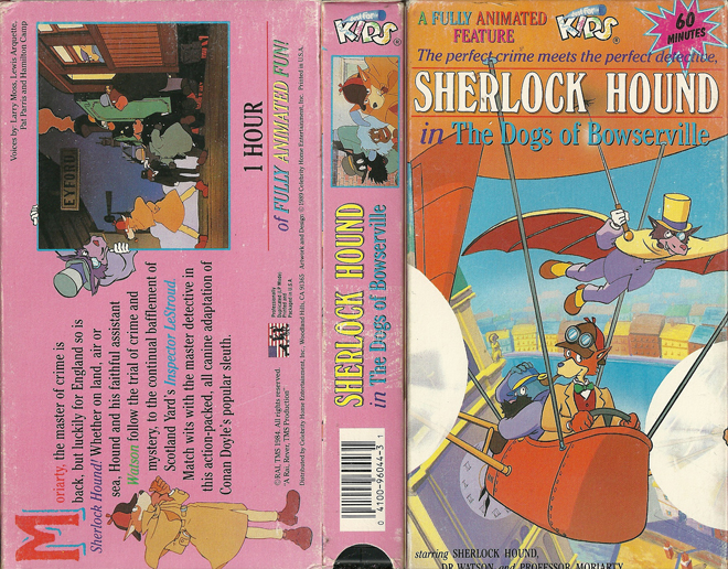 SHERLOCK HOUND IN THE DOGS OF BOWSERVILLE VHS COVER