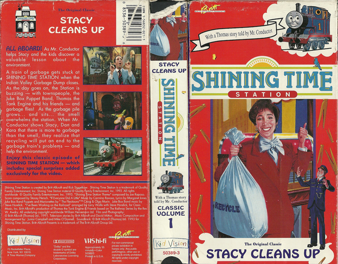 SHINING TIME STATION : STACY CLEANS UP VHS COVER