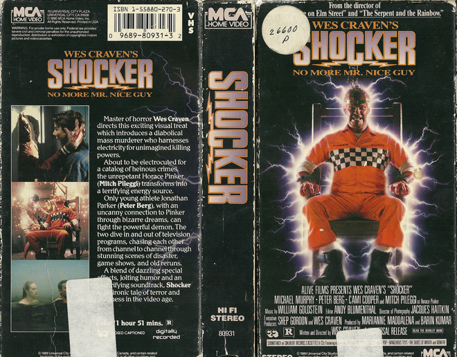SHOCKER VHS COVER, VHS COVERS