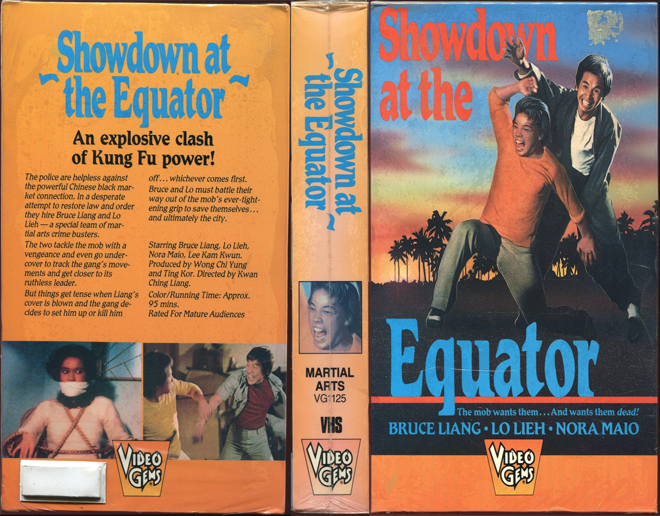 SHOWDOWN AT THE EQUATOR, ACTION, HORROR, BLAXPLOITATION, HORROR, ACTION EXPLOITATION, SCI-FI, MUSIC, SEX COMEDY, DRAMA, SEXPLOITATION, VHS COVER, VHS COVERS, DVD COVER, DVD COVERS