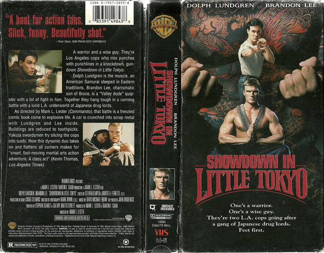 SHOWDOWN IN LITTLE TOKYO VHS COVER, ACTION VHS COVER, HORROR VHS COVER, BLAXPLOITATION VHS COVER, HORROR VHS COVER, ACTION EXPLOITATION VHS COVER, SCI-FI VHS COVER, MUSIC VHS COVER, SEX COMEDY VHS COVER, DRAMA VHS COVER, SEXPLOITATION VHS COVER, BIG BOX VHS COVER, CLAMSHELL VHS COVER, VHS COVER, VHS COVERS, DVD COVER, DVD COVERS