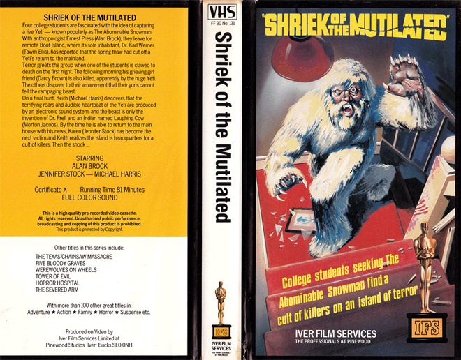 SHRIEK OF THE MUTILATED VHS COVER